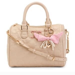 Rare Juicy Couture Quilted Handbag with Pearl & Rhinestone Charm, NWT